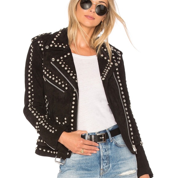Understated Jackets & Blazers - Free People x Understated Studded Easy Rider Suede